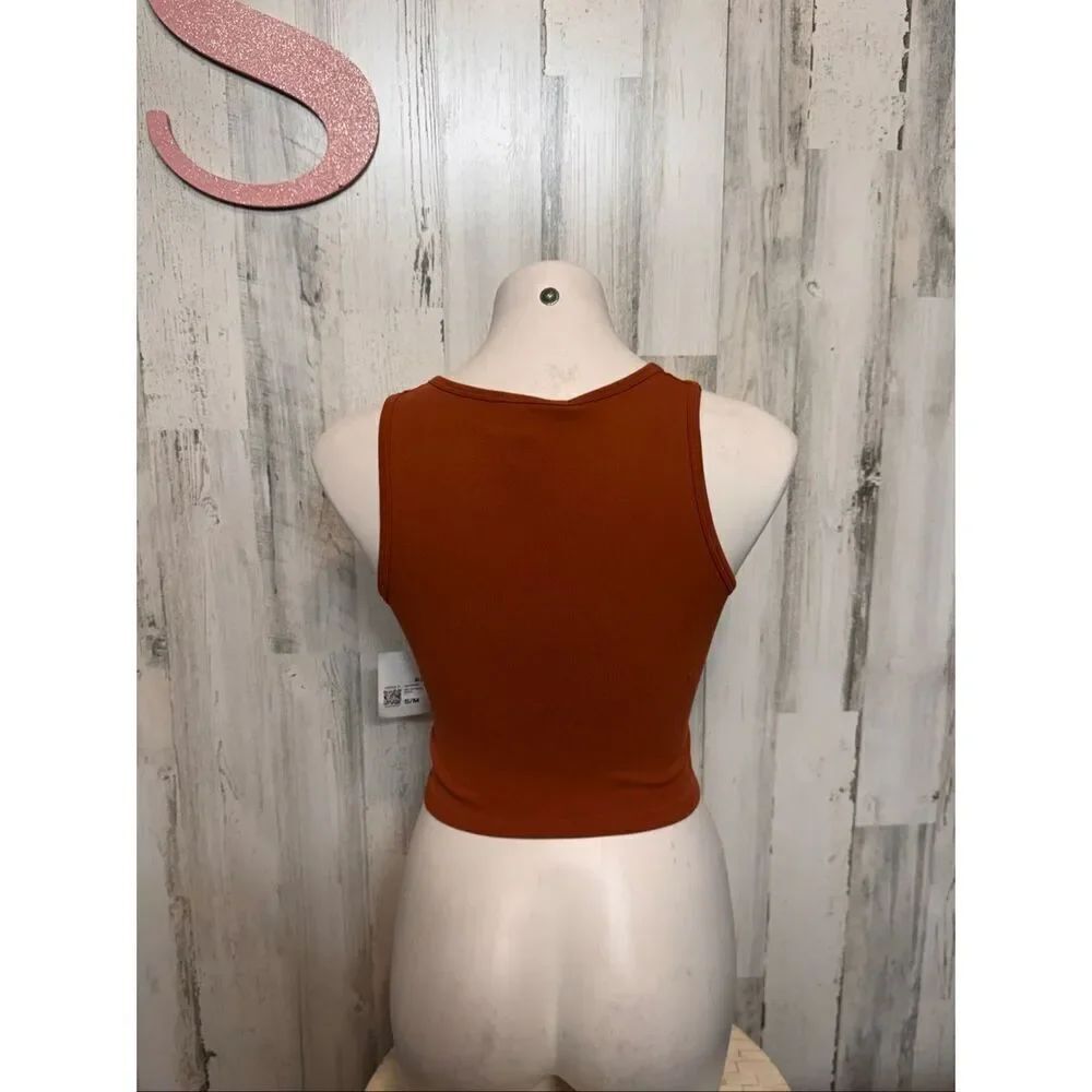 Forever 21 Rust Orange Lace-Up Front Tank Top Women’s Size S/M - Picture 7 of 8